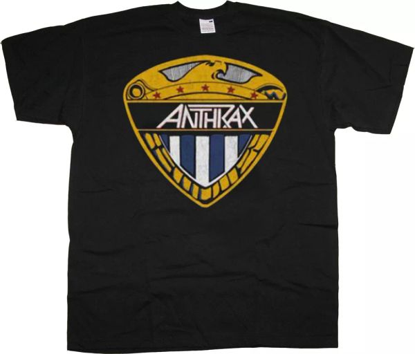 

anthrax eagle shield licensed men t-shirt, White;black