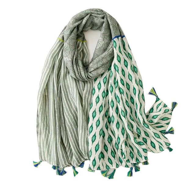 

scarves 2021 soft cotton handfeeling summer women shawl printing hijab scarf wholesales pashmina female bandana, Blue;gray