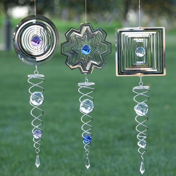 

decorative objects & figurines reflective mirror wind chime 3d folding pendant garden gift chimes metal bells outdoor ornament home hanging