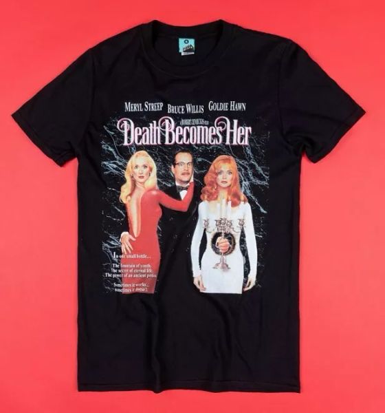 

death becomes her movie poster black t-shirt, White;black