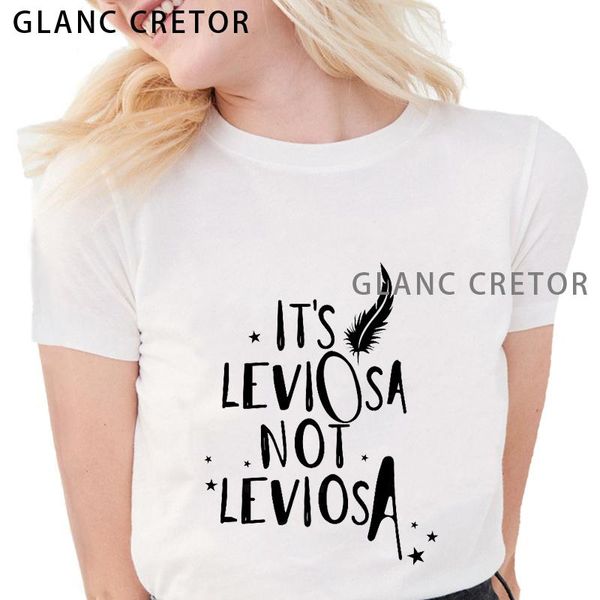 

fashion women it's leviosa not letter graphic print tees white t shirts funny feather women's t-shirt