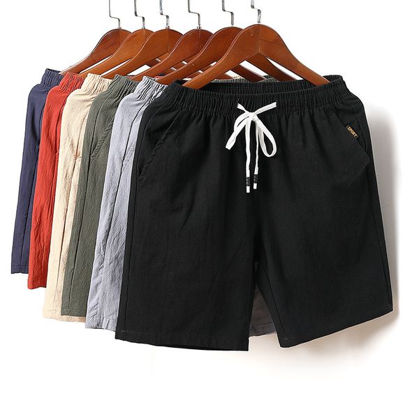 

mens summer wear solid color pure cotton elastic with drawstring short shorts fashion teenager korean-style slim fit shor casual, White;black