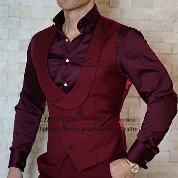 

men's vests fashion burgundy men suits slim vest casual male double breasted waistcoat custom wedding groom groomsmen tuxedo chaleco ho, Black;white