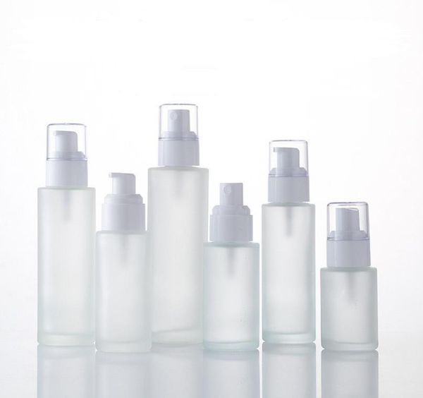 

storage bottles & jars 20ml 30ml 40ml 50ml spray lotion pump glass emulsion bottle black white plastic cap cosmetic containers sn1026