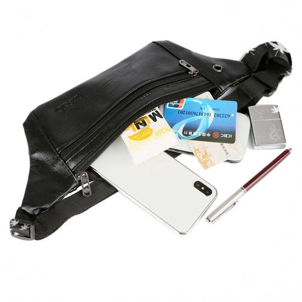 

ultra thin pu waist bag waterproof sport belt wallet fanny pack outdoor camping running hiking zip shoulder cross body bags