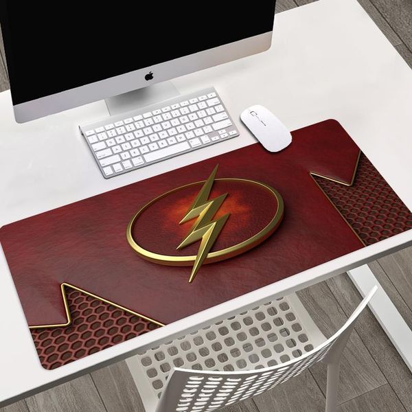 

mouse pads & wrist rests computer pad gamer xxl mousepad anime flash logo gaming desk accessories large mat mats for pc full rugs