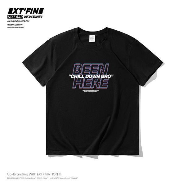 

men's t-shirts extfine chill down bro harajuku summer man letter creative graphic vintage tee short sleeve tshirt clothing, White;black