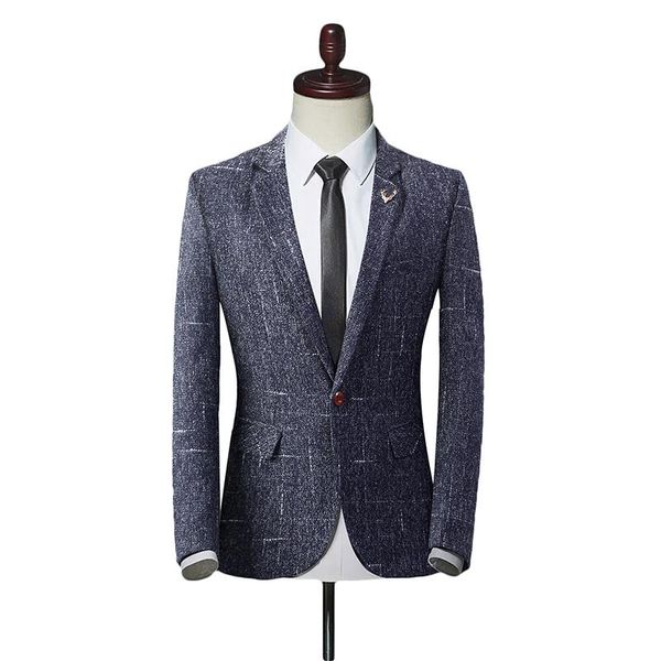 

men's suits & blazers 2021 year-round supply of korean style slim small lattice temperament single western casual jacket, White;black