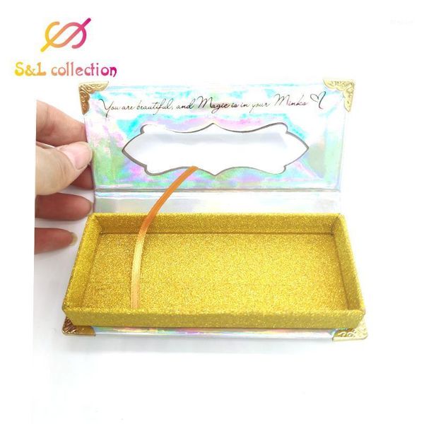 

5pcs wholesale mink false eyelash packaging box glitter paper magnetic empty box1