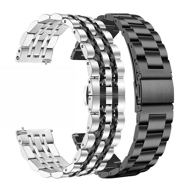 

watch bands 20mm 22mm stainless steel wrist strap link bracelet for samsung galaxy 46mm 42mm gear s3/s2 frontier/classic band, Black;brown