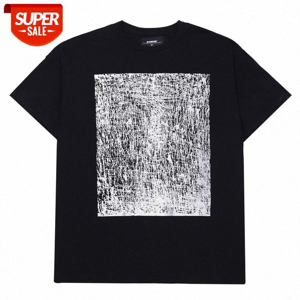 

short-sleeved t-shirt men's five-point sleeves dark style street #i23w, White;black