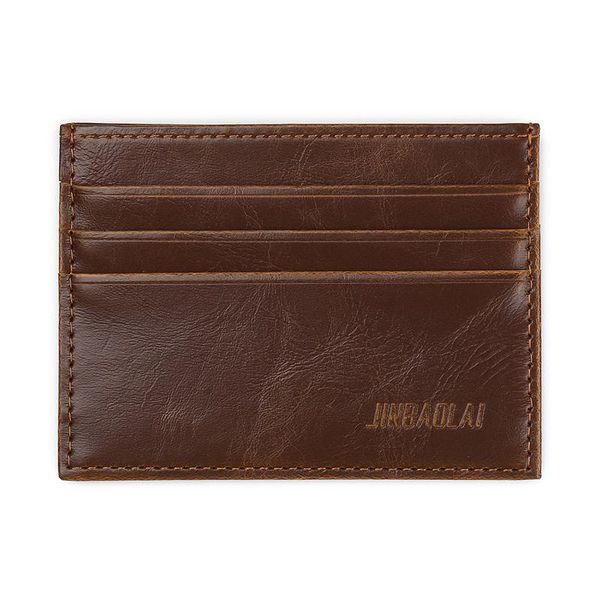 

card holders vintage retro texture mini id business holder quality 5 colors pu leather slims bank cases purse wallet, Brown;gray