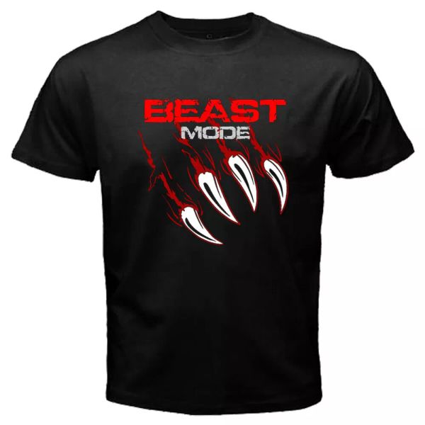 

beast mode claws logo marshawn lynch black t-shirts men's tee s-2xl, White;black