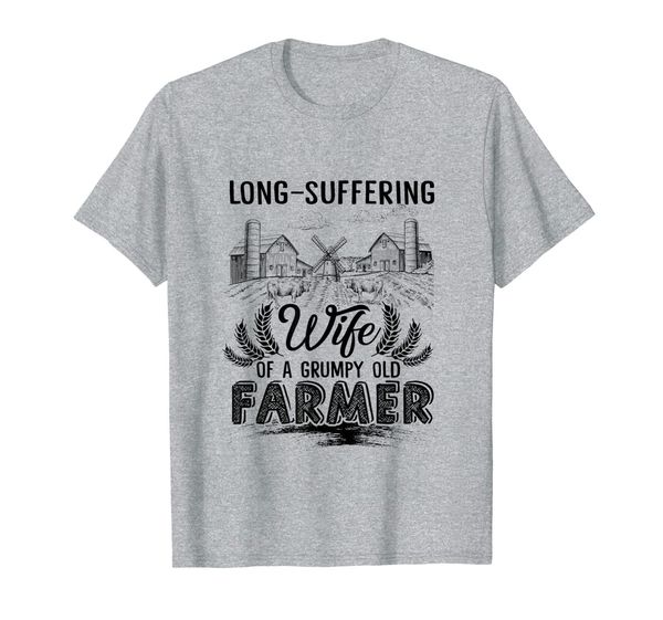 

long-sufering wife of a grumpy old farmer t-shirt, White;black