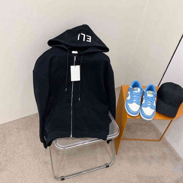 

capsule hat printing hooded terry sweater women's autumn new black leisure couple long sleeved