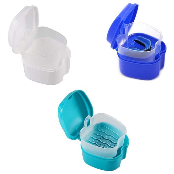 

other home decor denture case, cup with strainer, bath box false teeth storage basket net container holder for travel