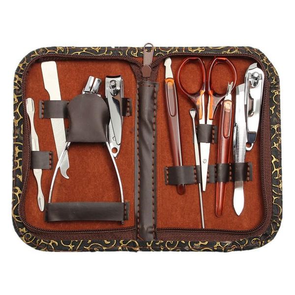 

nail art kits scissor set stainless steel beauty tools 10-piece clippers tweezer