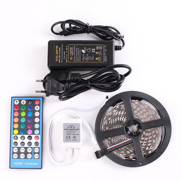 

strip waterproof or non dc 12v 5m 300led rgbw rgbww light strips flexible with 5a power and remote control led