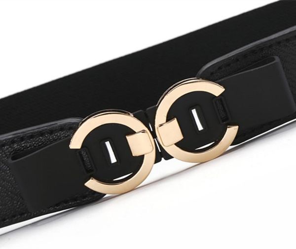 

belts women fashion metal buckle corset belt female wide stretch elastic cummerbunds strap ladies dress clothes accessories, Black;brown