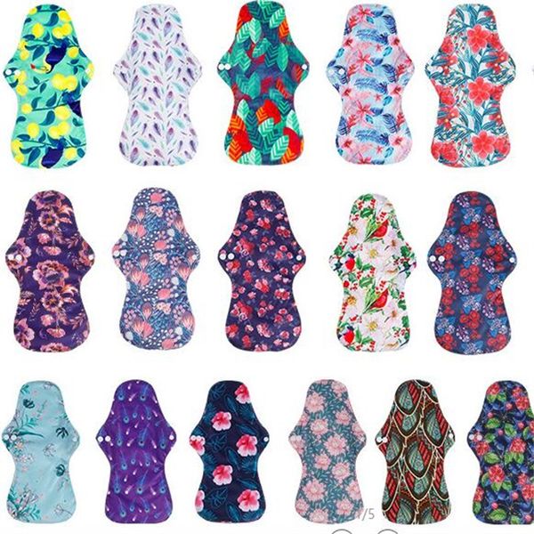 

[simfamily] 10pcs organic bamboo charcoal washable hygiene menstrual pads heavy flow sanitary pads lady cloth pad reusable pads 988 x2, White