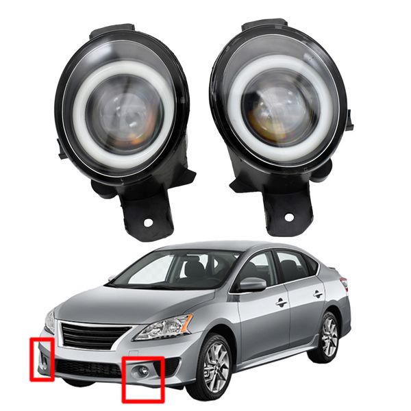 Styling Angel Eye Paraurti anteriore Lente a LED Lampada DRL 12v H11 Fendinebbia per Nissan Sentra 2004-2018