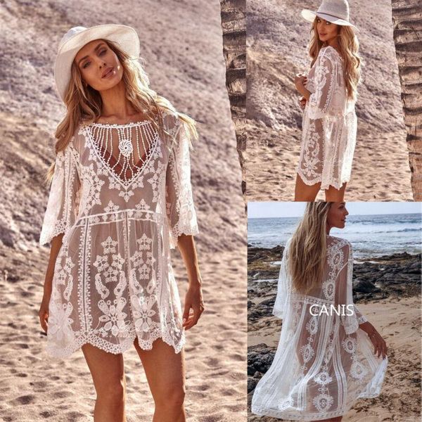 

women lady beachwear swimwear tassel bikini cover up summer sarong beach dress women's, White;black