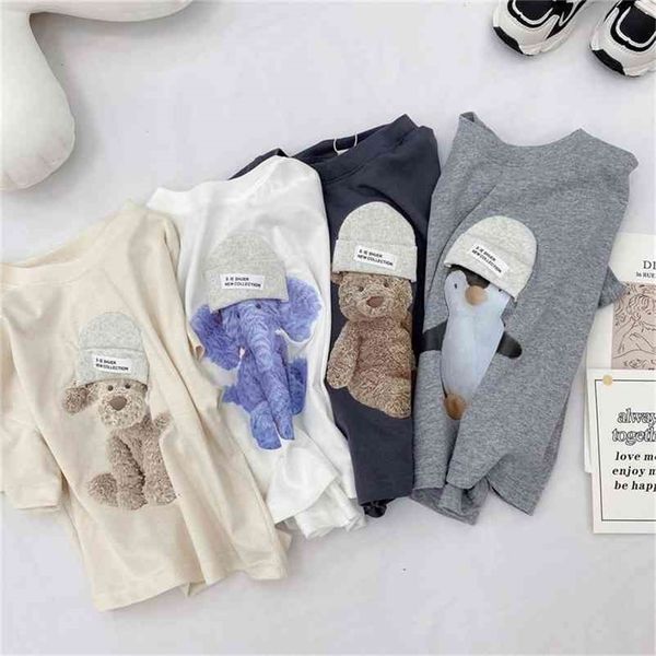 

summer arrival girls fashion cartoon t shirt kids cotton kid clothes 210528, Blue