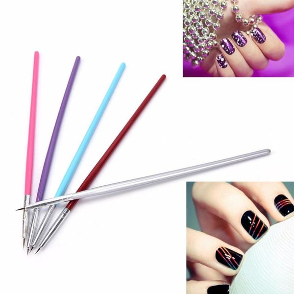 

nail brushes 12 pcs/set brush for manicure nails design art pinsel painting dotting acrylic uv gel polish liners tool, Yellow