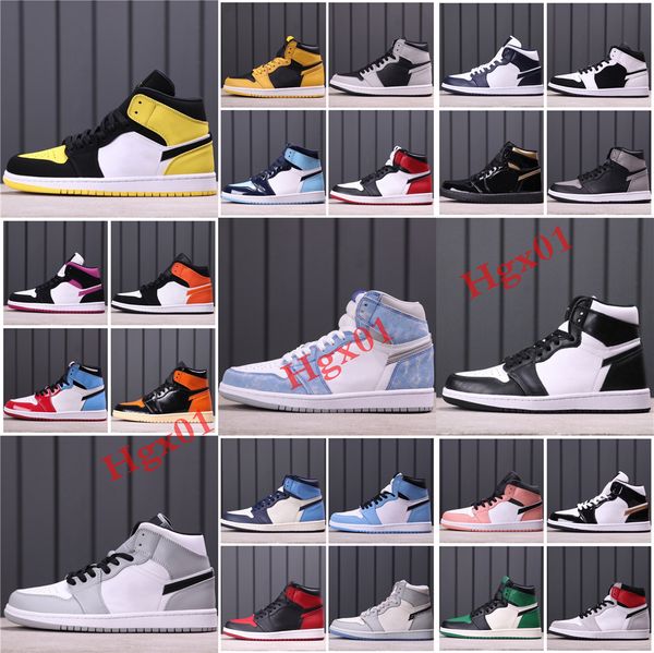 

2021 jordan1s jumpman 1 mid basketball shoes men women university blue off high og hand crafted sports sneakers trainers jodan burgundy crus