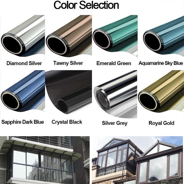 

window stickers self adhesive film sticker 50/60cm uv 99% one way vision mirrored heat control privacy tint