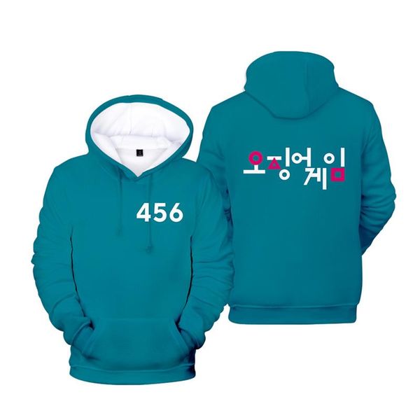 

women's hoodies & sweatshirts squid game men women 3d printing harajuku hip hop kids pullovers casual boys girls hoodie, Black