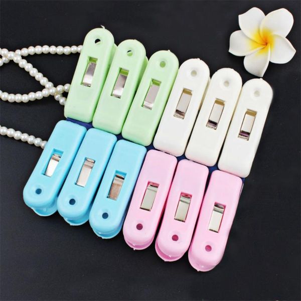 

12pcs clothespins color windproof clothes laundry clips for socks blanket underwear hangers & racks