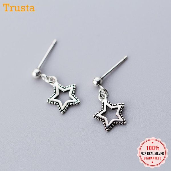 Stud Trustdavis 2021 Mulheres 100% 925 Solid Solid Real Sterling Thai Jeia Prata Brincos Estrela Hollo