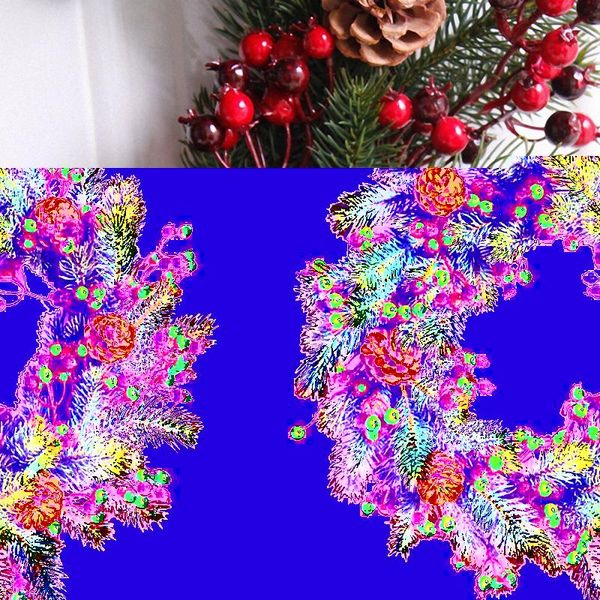 

decorated artificial christmas wreath green branches with pine cones red berries indoor/outdoor xmas decoration 45cm decorative flowers & wr