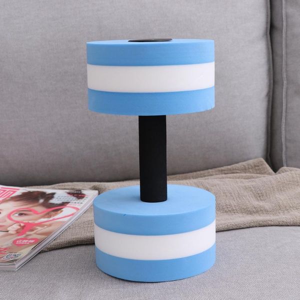 

aquatic exercise dumbell eva water barbell hand bar for resistance aerobics (blue & white) dumbbells