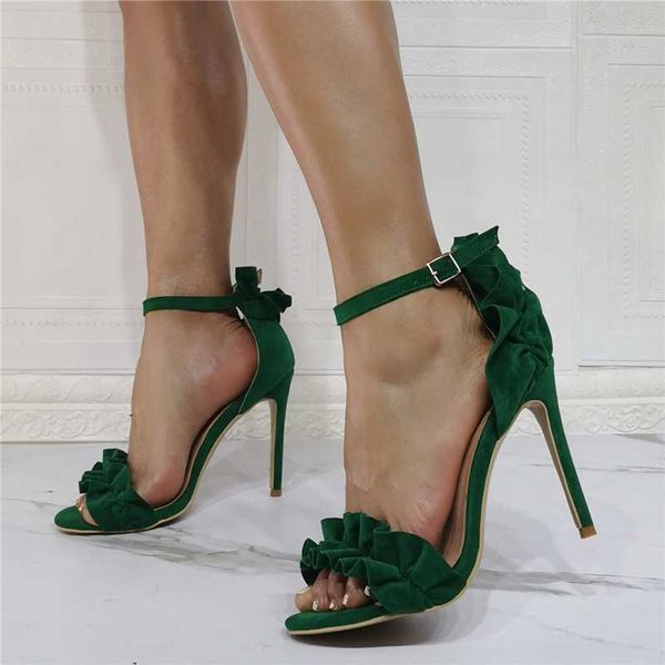 

dress shoes beauty lovely women summer sandals high thin heels open round toe pleated decorate outdoor fashion, Black