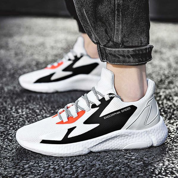 

2021 autumn large sneakers fly woven breathable mesh shoes fashion men's light leisure sports