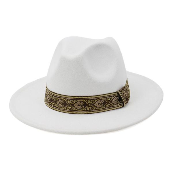 

wide brim hats british classic fedora hat men women imitation woolen winter felt fashion jazz fedoras chapeau, Blue;gray