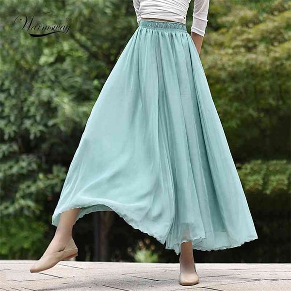 

spring summer female solid wide leg pants women high waist two layer simple casual chiffon boho trousers c-216 210522, Black;white