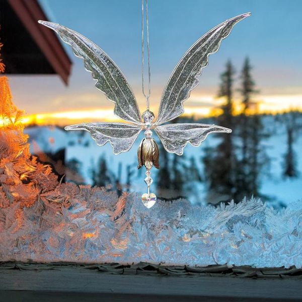 

decorative objects & figurines garden art metal hanging wind chimes angel butterfly wing terrace fairy ts2