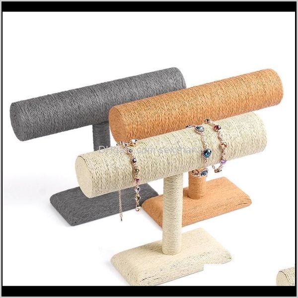 

other packaging drop delivery 2021 thread & rope bangle bracelet stand rack single tier necklace holder headband jewelry display t-bar cewdb, Black;white