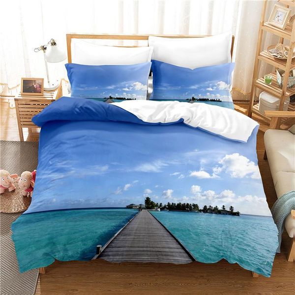 

bedding sets lake set duvet cover 3d digital printing bed linen  size fashion design