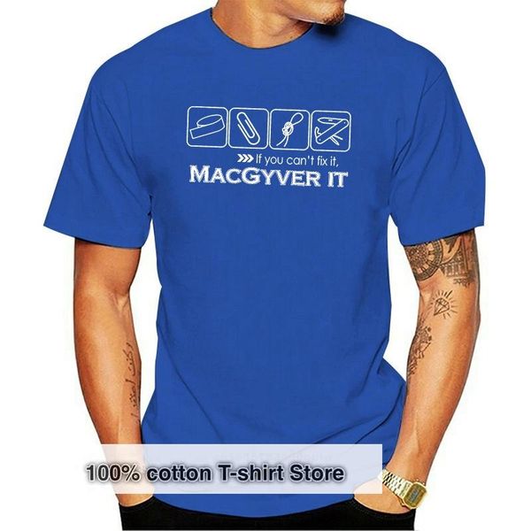 

men's t-shirts if you cant fix it macgyver mens t shirt, White;black