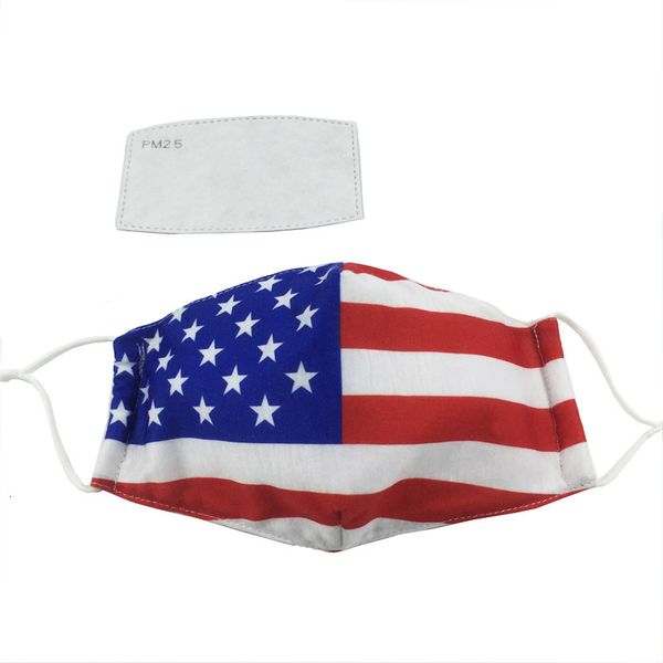

digital pm2.5 printing cloth american flag adjustable washable three-dimensional cotton mask