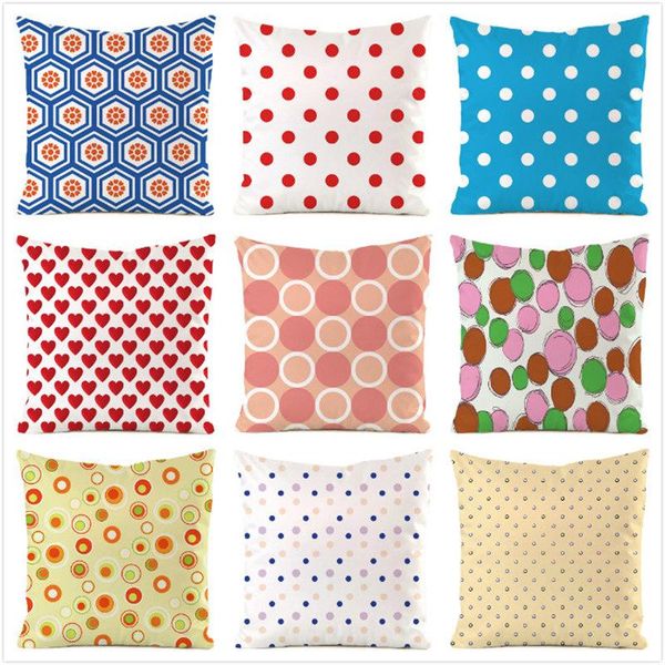 

cushion/decorative pillow 45cm*45cm colorful dot inimitated silk fabric throw covers couch cushion cover home decorative pillows case