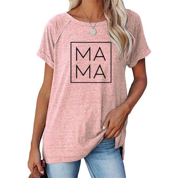 

women's t-shirt mama square women tshirt mother's day cotton casual funny t shirt gift for lady yong girl tee 6 color drop ship, White