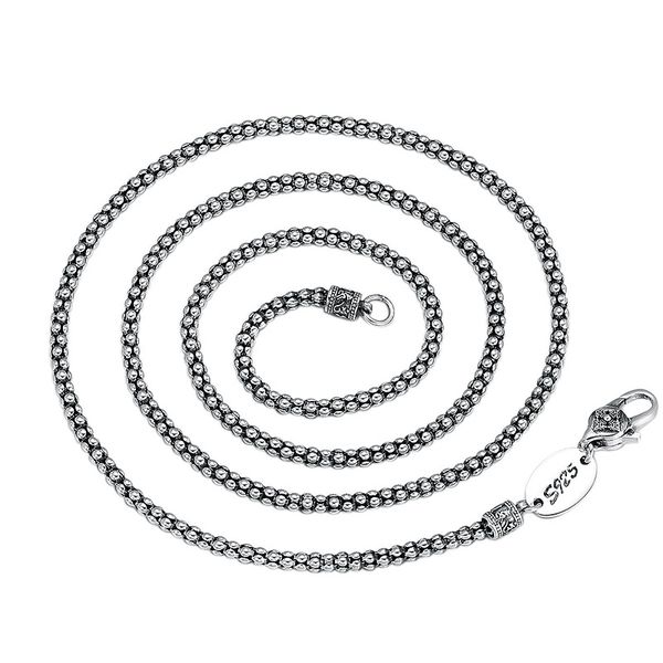 

925 sterling silver ball link chain men's necklaces american european hip-hop handmade designer punk gothic antique luxury jewelry acce