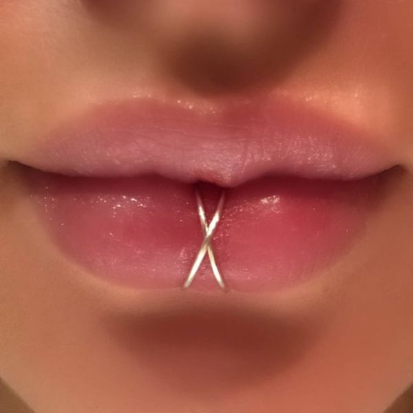 

925 silver handmade gold filled punk body boho lip ring minimalist jewelry