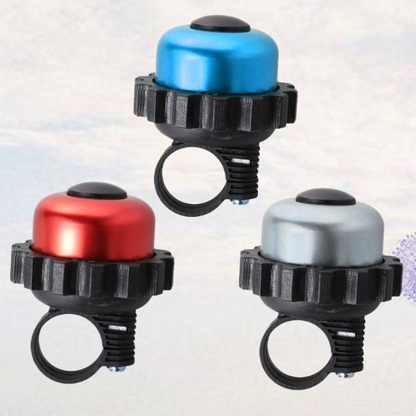

bike horns 3pcs vintage bell rotating cycle practical horn accessories (red, blue, silver)