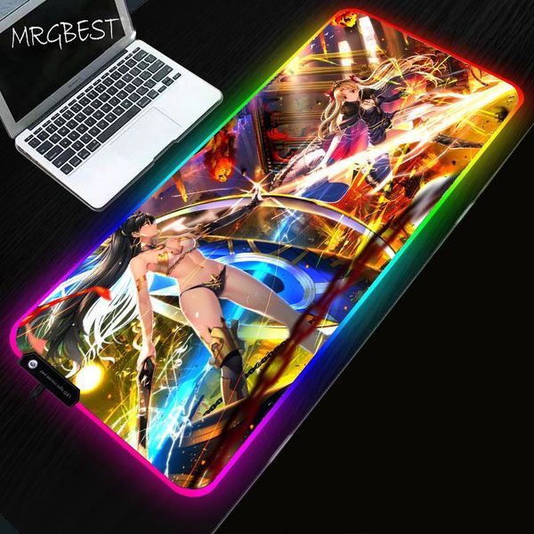 

mouse pads & wrist rests mrg swordsman girl anime large rgb game pad gamer computer lockedge non-slip natural rubber mat 900x400x3mm